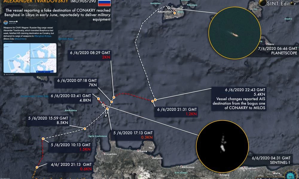Διεθνή ΜΜΕ: ''Ρωσικό φορτηγό πλοίο σταμάτησε στην Μήλο ενώ επέστρεφε από Βεγγάζη''